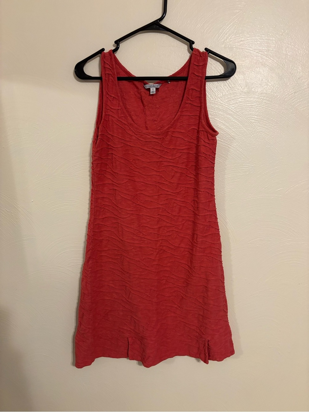 TOAD&CO Organic Cotton Textured Tank Dress Red Small